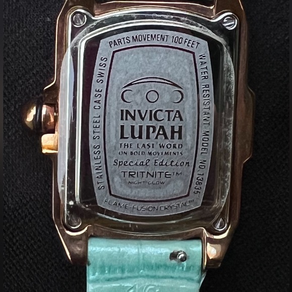 INVICTA Lupah Special Edition TRITNITE Night Glow Teal Croc Band - Picture 6 of 8